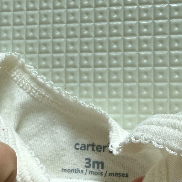 Carter’s|Baby girl summer outfit,White bodysuit with fox print & denim shorts• - Picture 4 of 5